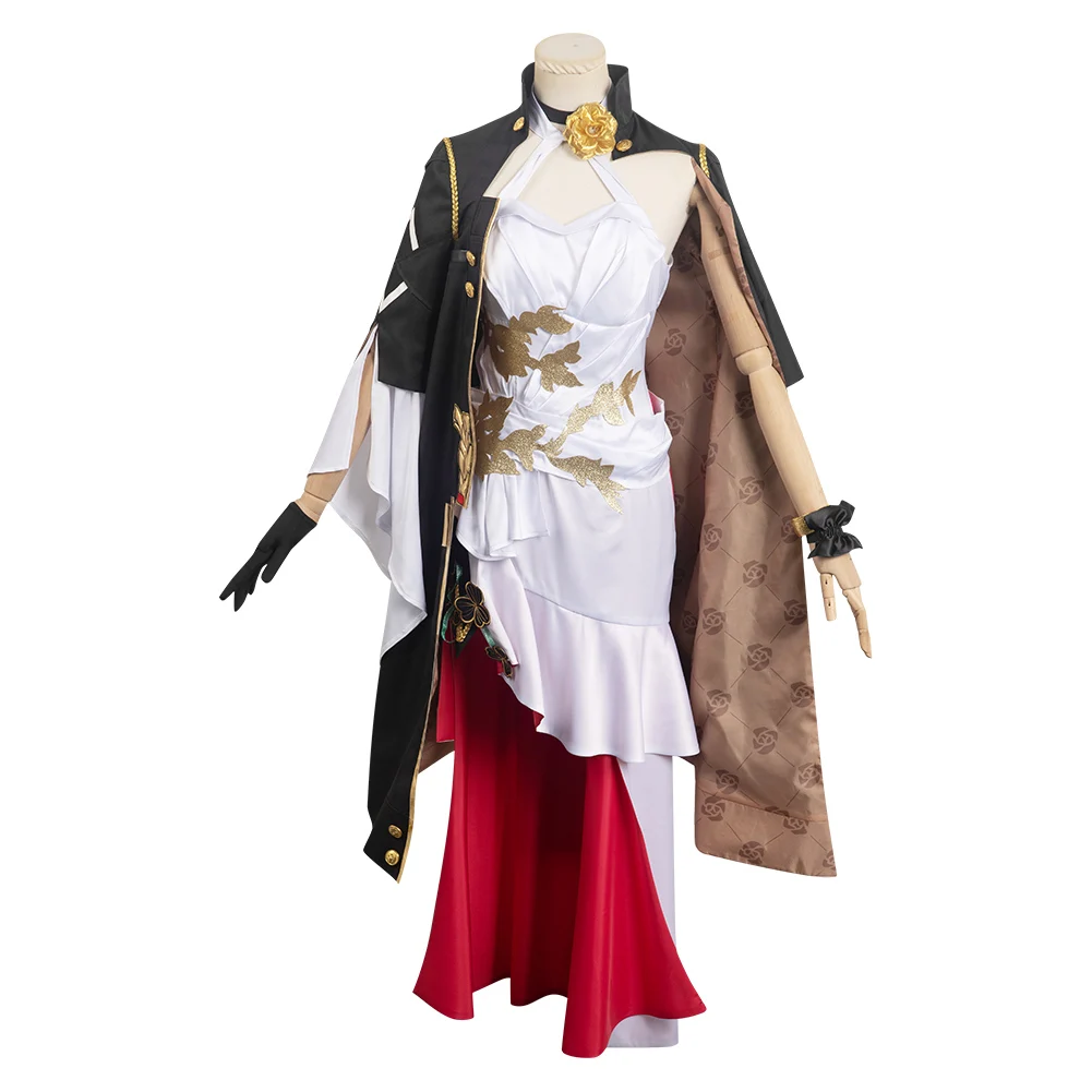 Himeko Cosplay Game Star Rail Costume Adult Women Fantasia Dress Cloak Necklace Gloves Wig Outfits Halloween Carnival Party Suit