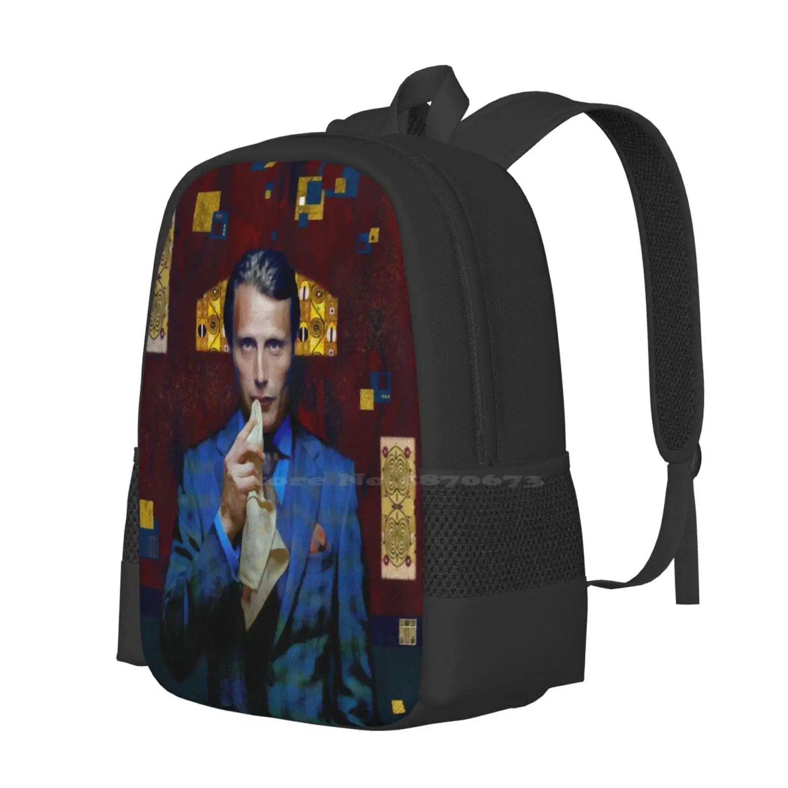 Hannibal Hot Sale Schoolbag Backpack Fashion Bags Hannibal Lecter Mads Mikkelsen Art Nouveau Blood Red