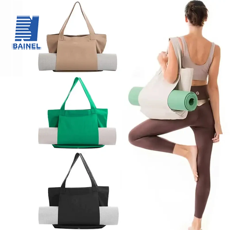 

Сумка-тоут для хранения коврика для йоги, складная моющаяся парусиновая сумка на плечо для занятий спортом на открытом воздухе, фитнесом, пилатесом, большая вместительная сумка для фитнеса