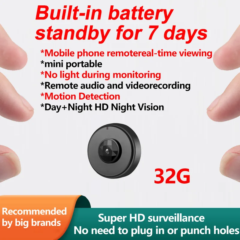 كاميرا صغيرة فائقة الوضوح من العلامة التجارية D، شاشة لاسلكية للاستخدام المنزلي، كاميرا صغيرة بانورامية تعمل بالواي فاي عن بعد 360 درجة للاستخدام المنزلي الداخلي، لا حاجة إلى قابس الطاقة، عين القطة، غير مصغرة، غير مخفية 666