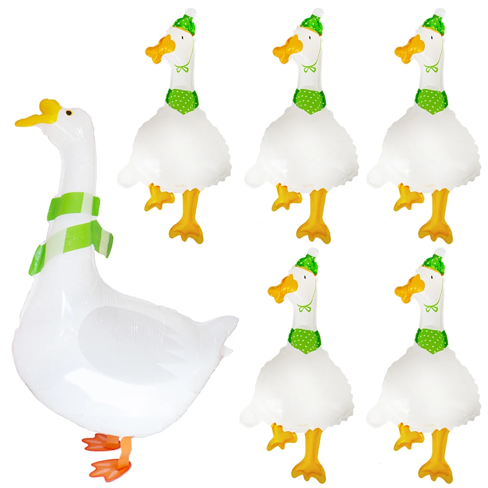 Ballons en aluminium décoratifs en forme d'animaux de la ferme : grand canard marchant, petits canards. Fournitures pour anniversaire, mariage, fête prénatale, cadeaux.