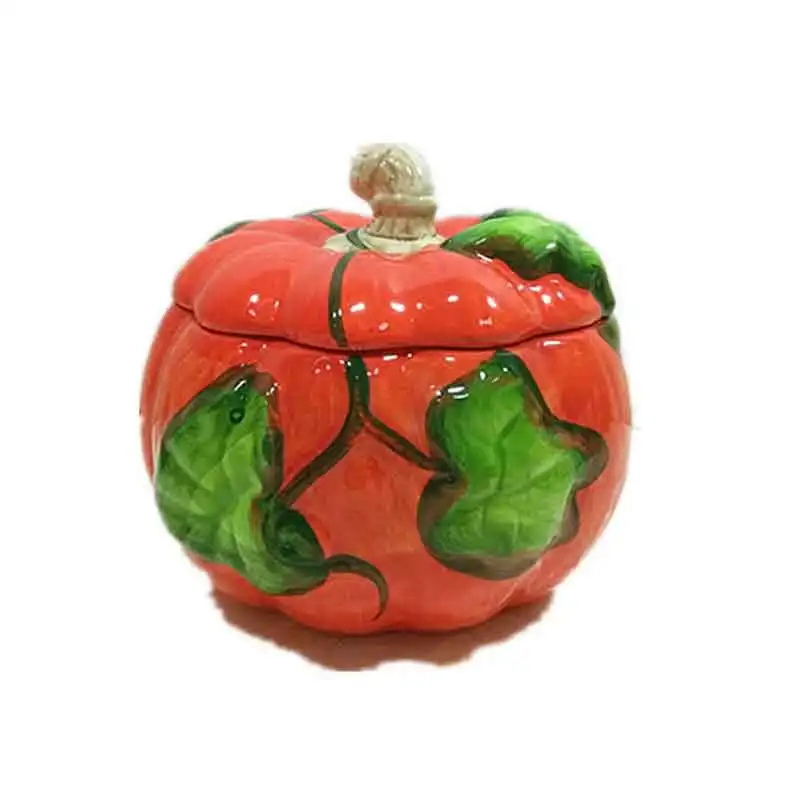 

Ceramic Pumpkin Apple Candy Storage Jar, Creative Sculpture, Home Decor, Living Room Dried Fruit Jar, Kitchen Food Container