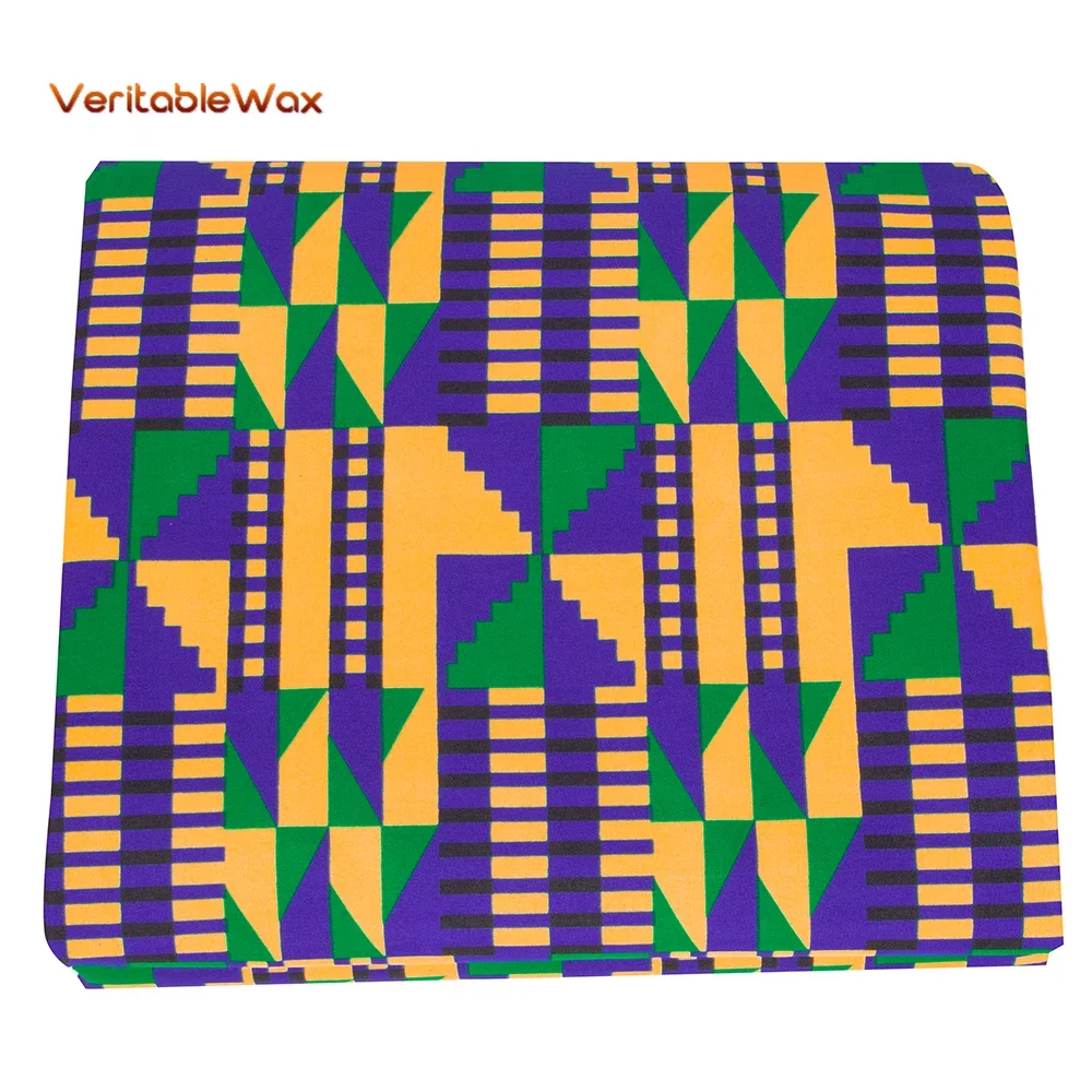 Veritablewax Kente  Africa Ankara Prints Batik Wax Fabric African Dress Craft DIY Sewing Textile Polyester Nigeria Tissu FP6518