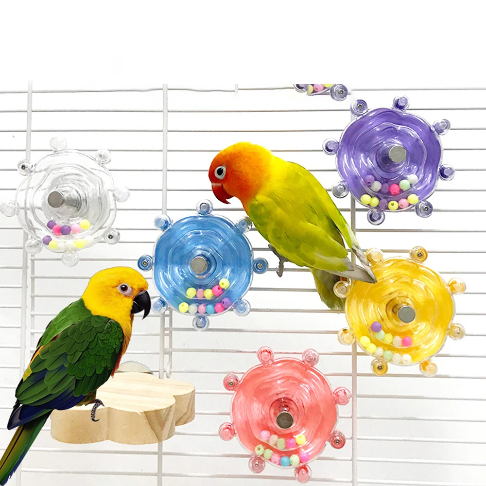 

Interactive Parrot Toy Bird Cage Toy for Parrots Rotating Treat Dispenser, for Mental Stimulation and Entertainment