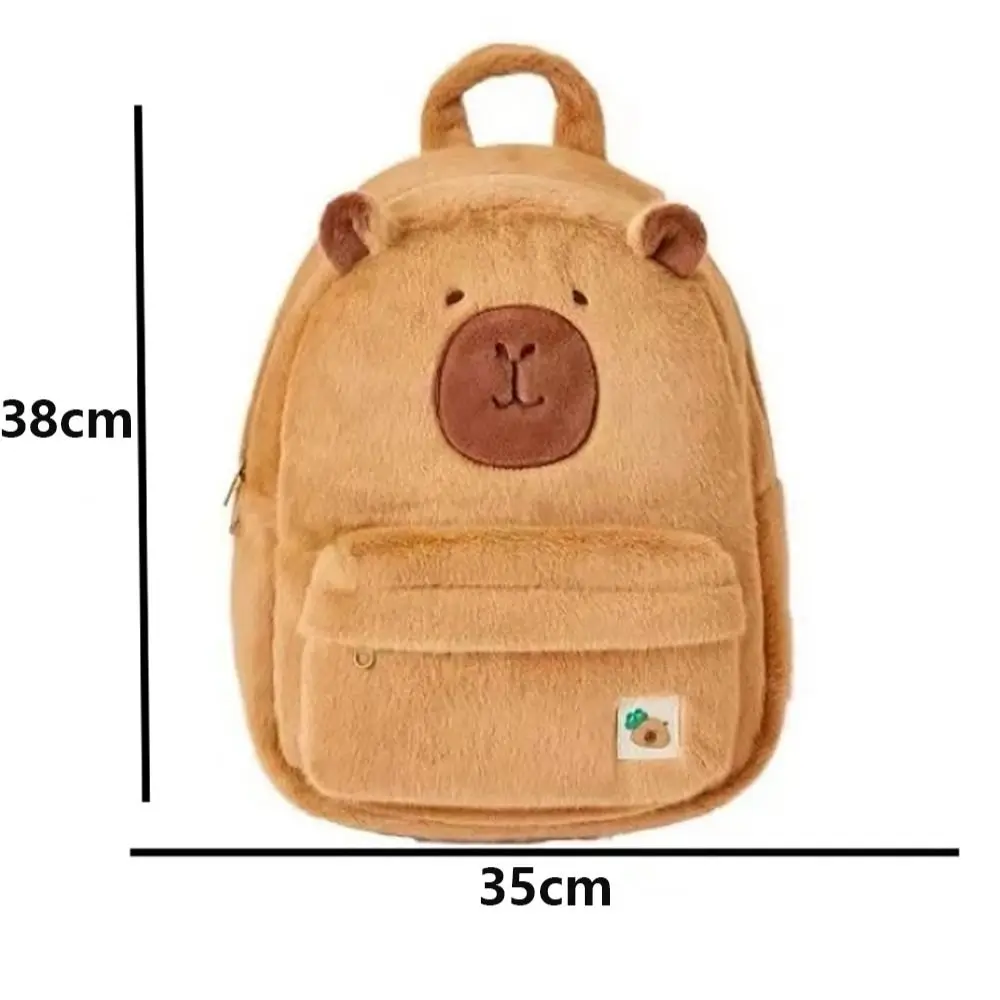 Kawaii Capybara School Backpack Large Capacity Plush Student Bag School Accessory Shoulders Bag Travel