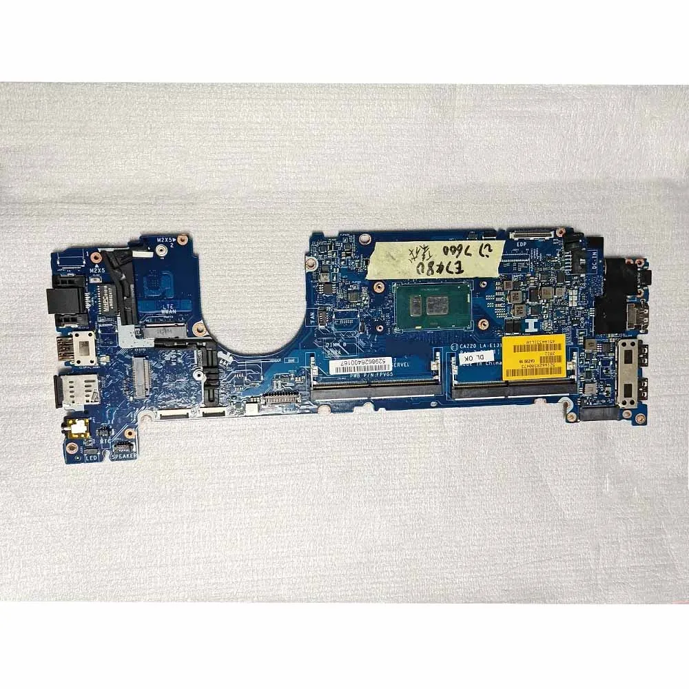 For Latitude 7480 E7480 Laptop Motherboard With I7-7600U CAZ20 LA-E131P Notebook Mainboard Accessories tested 100% work