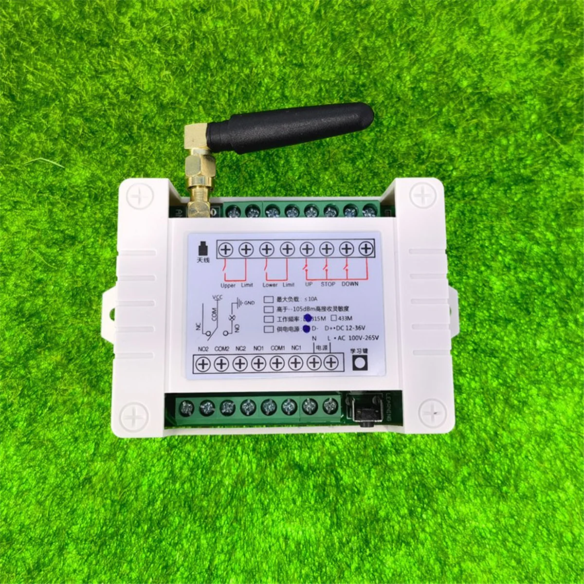 A79G 433MHz Industrial Wireless Remote Control Switch, DC 12V/24V/36V, 2CH Receiver