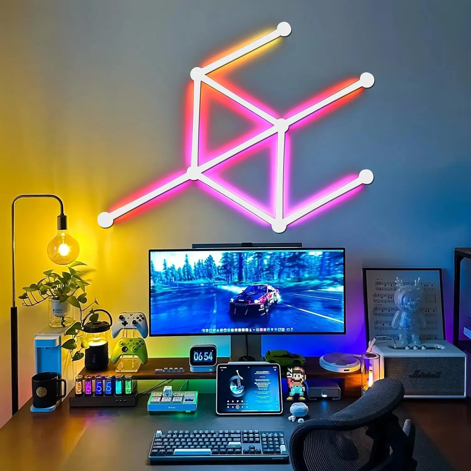 

Умный светодиодный настенный светильник RGBIC Light Bar Атмосфера Ночник Bluetooth Приложение Синхронизация музыки Подсветка телевизора Спальня Украшение игровой комнаты