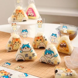 Lovely Cartoon Triangle Rice Ball Packaging Bag With Stickers Nori Onigiri Sushi Bag Sushi Making Mold Bento Accessories