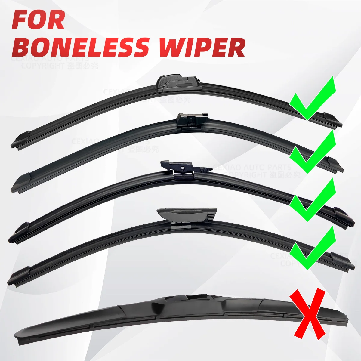 Car wiper rubber strip filler, suitable for 6mm frameless wiper blades, automotive parts 14 \