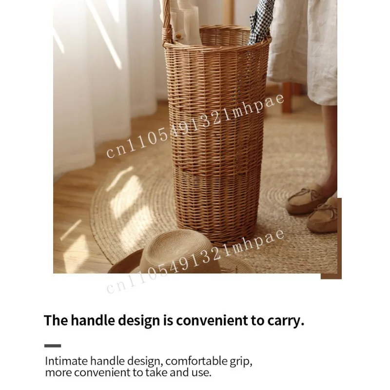 Handmade wicker long storage basket, rose basket