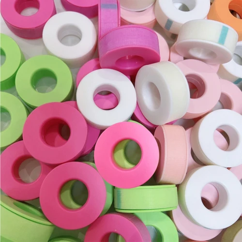10 rollos de cinta de Gel de silicona para extensión de pestañas, cinta no tejida debajo de los ojos, almohadillas, mezcla de colores, pegatina transpirable para ojos, parches para ojos
