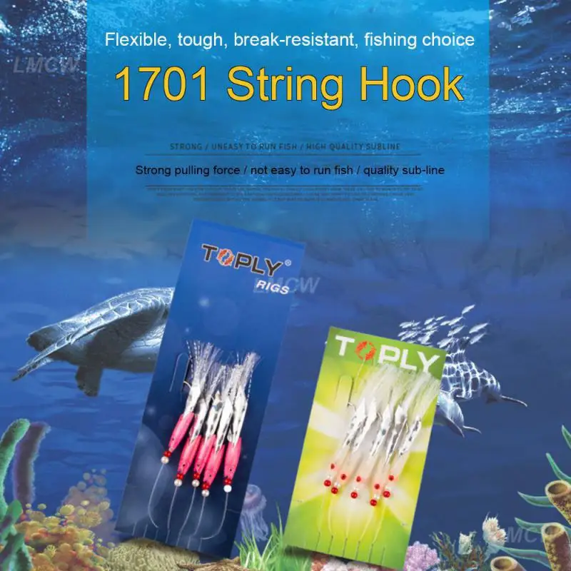 Sea Bass Lures Hand-tied Practical Sea Fishing Tools High-carbon Steel Hook Fishing Hook Luminous Bait Mackerel Barbed Hooks Pvc