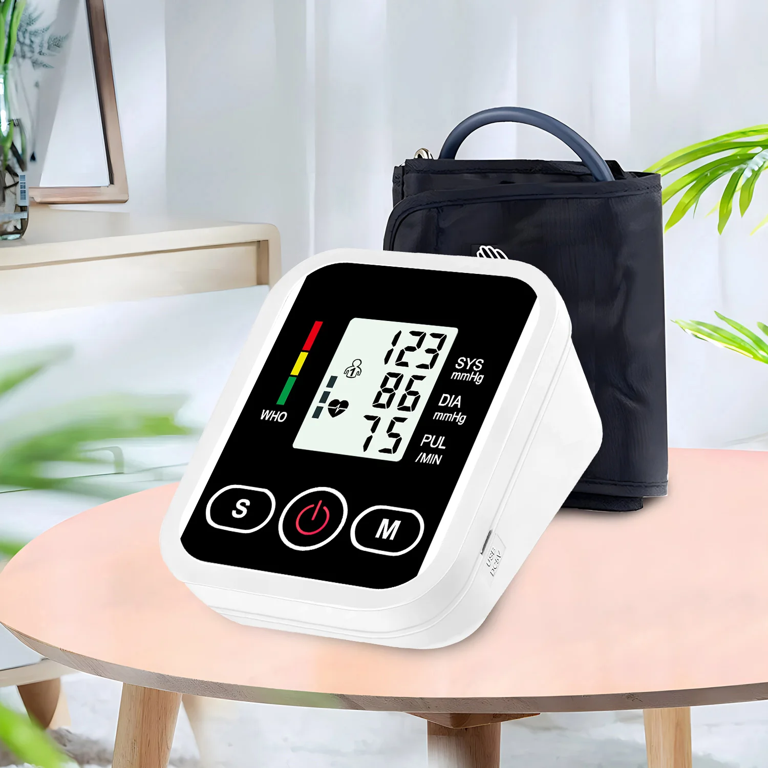 Monitor de presión arterial Digital médico para brazo, tensiómetro, tonómetro, esfigmomanómetro automático, medidor de pulso de frecuencia cardíaca con USB