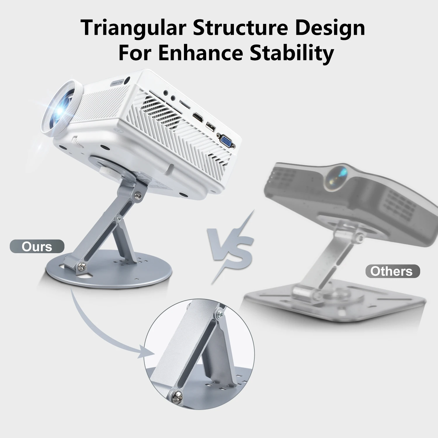 3 في 1 حامل عالمي 1/4 بوصة برغي واجهة جهاز عرض صغير قوس سطح المكتب العارض حامل الجدول العارض جدار جبل حامل