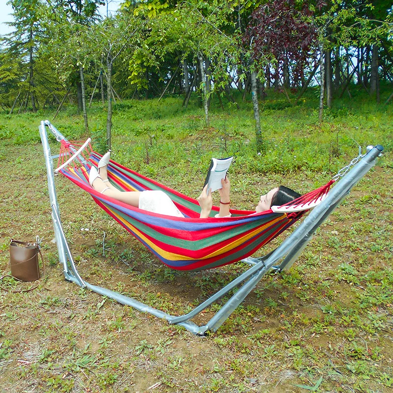 Folding Bracket Hammock Chair Garden Rest Nets for Couple Camping Detachable Hammocks Tourist Hammock Stand Outdoor Furniture