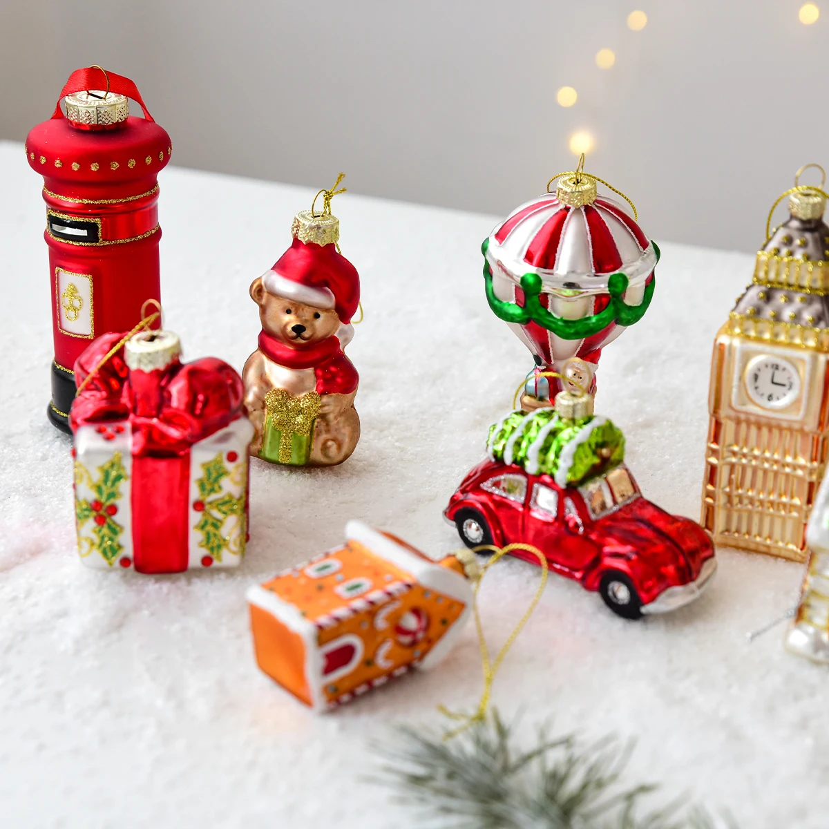 1 Stück, Weihnachtliche Glas-Schneemann- und Weihnachtsmann-Figur, für Weihnachten, Weihnachtsbaum-Dekoration, Festliche Party-Deko