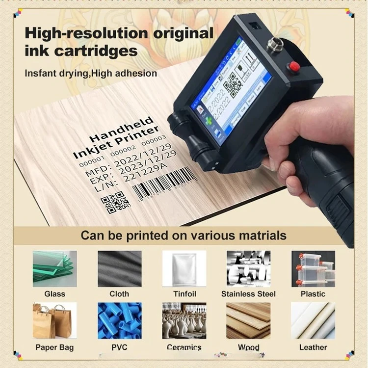 D Half Inch Portable Expiry Date Handheld Inkjet Printerate Printer Logo Batch Coding Machine Inkjet Printers HP-WP127