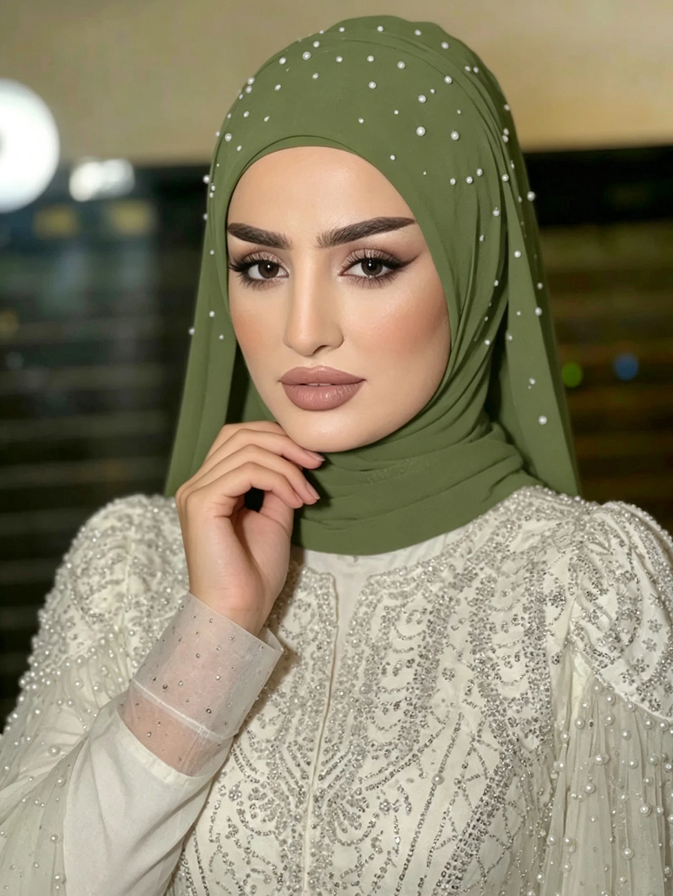 Elegant Porcelain Hijab Chiffon Headscarf Islamic Hijab Shawls and Wraps Muslim Women Scarves Foulard Tudung Bawal