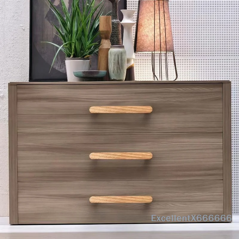 Nordic Textured Wood Cabinet Pulls Scratch-resistant Furniture Handles for Wardrobe Door Drawer Commercial Shop Decor