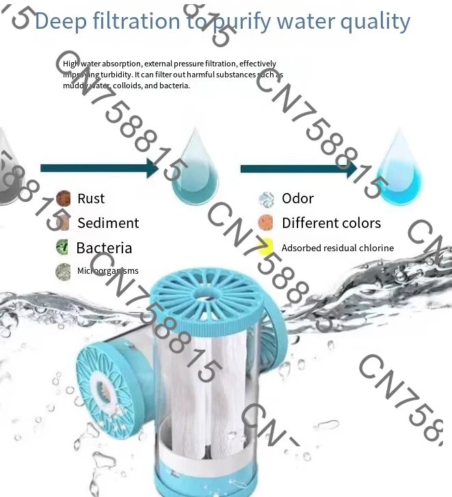household water purifier PVDF ultrafiltration membrane, 10 20 inches，Filter bottle flat mouth hollow fiber front filter element