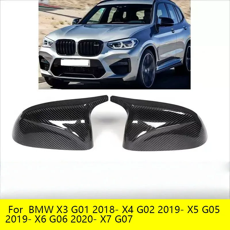

2pcs Replacement ABS Carbon Fiber Rear View Mirror Covers For BMW X3 G01 2018- X4 G02 2019- X5 G05 2019- X6 G06 2020- X7 G07
