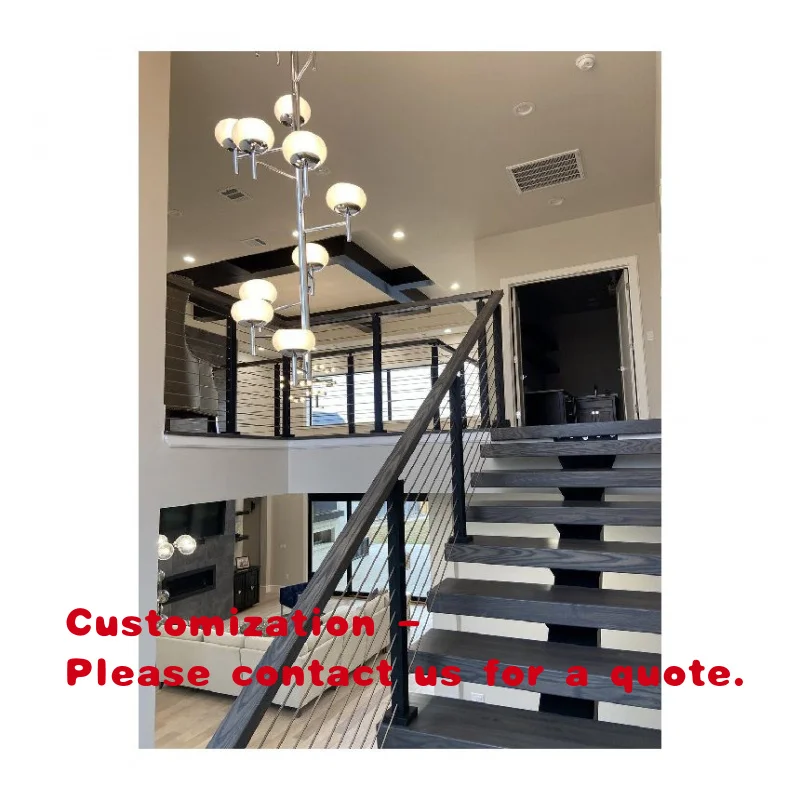 custom.Factory Mono Staircase Customized  House Stairs Newest Design Glass Railing and Wood Stair Treads