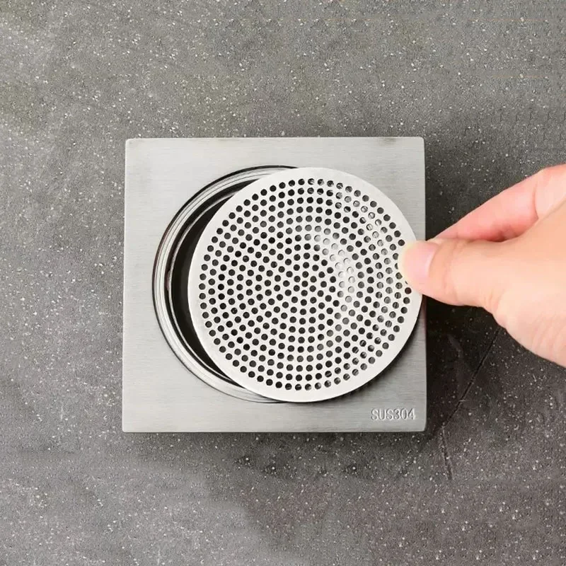 Drain Cover Bathroom Tool 304 Stainless Bathroom Accessories Sink Strainer Drains Cover Floor Drain Pad Hair Filter