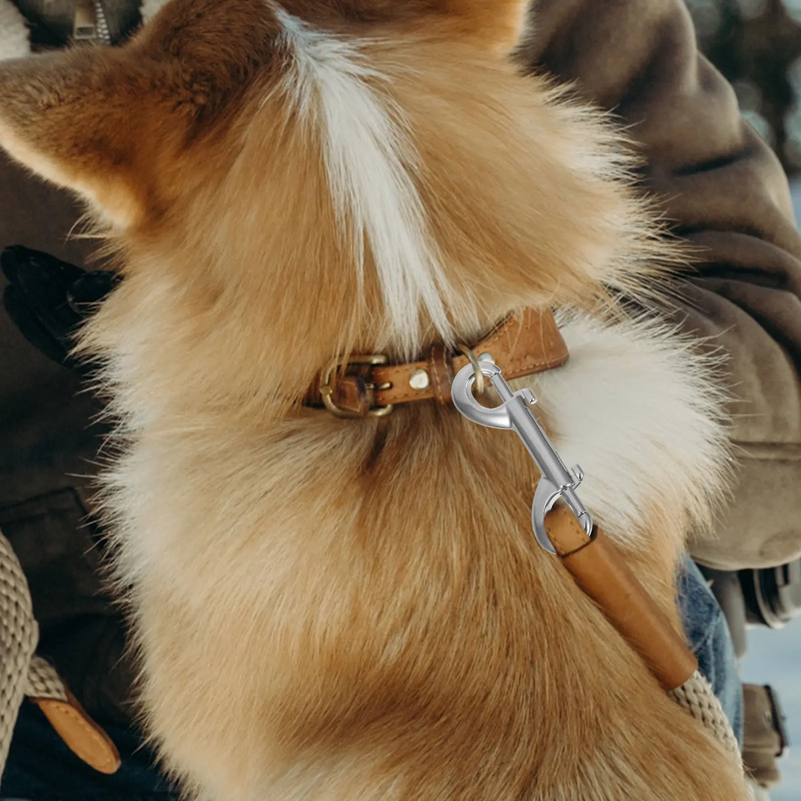 

10pcs Double Ended Bolt Snap Hooks Luggage Buckle Dog Leash Clip Metal Sided Hardware Double Ended Clips Trigger Metal Clips Dog