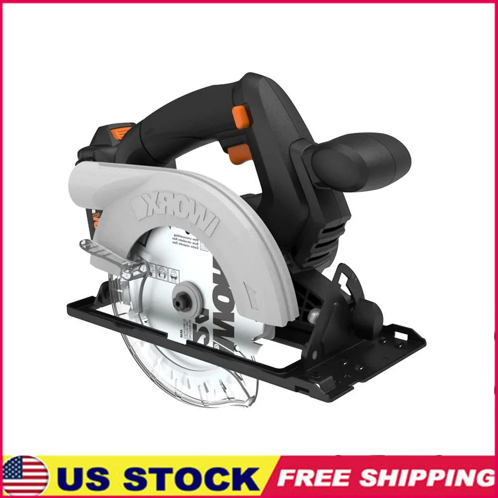 20V Circular Saw Kit Steel Base Rubber Grip Bevel Cuts Blade Change Battery Charger