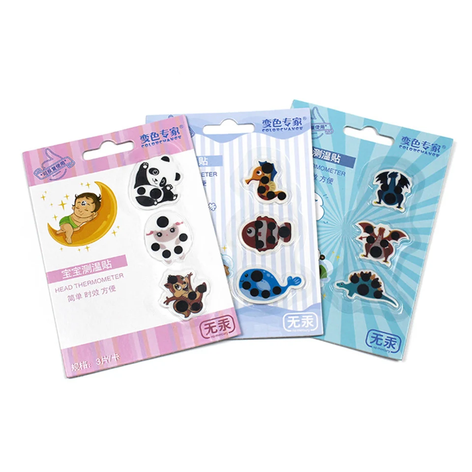 

Baby Kid Forehead Cartoon Head Thermometer Fever Body Fever Temperature Test Sticker BBE-4
