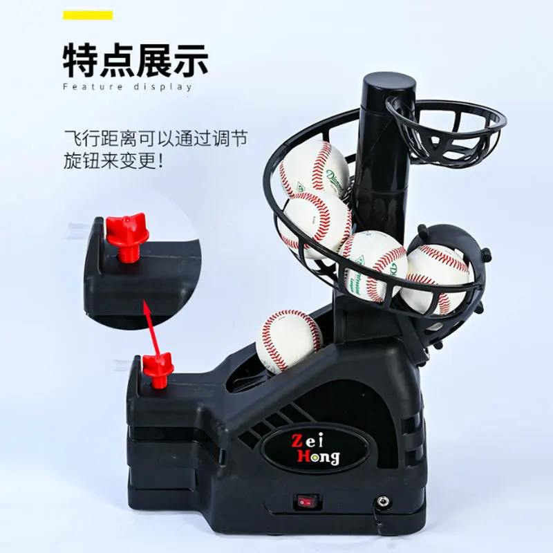 2 In 1 Portable Tennis Ball Machine Baseball Feeder Throwing Pitching Self Chaining Machine With Auto Return