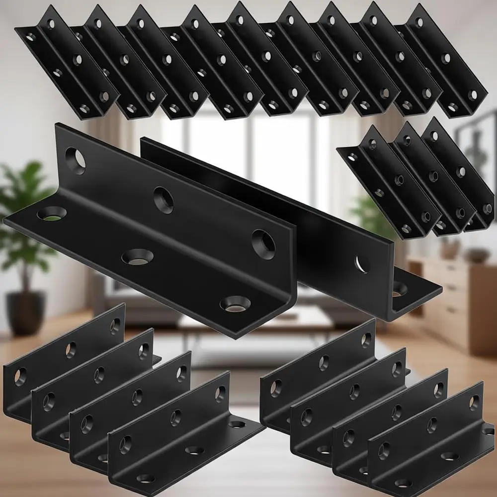 

Набор из 50 угловых кронштейнов из нержавеющей стали, 3,15 x 0,78, сверхпрочные L-образные металлические опоры для дерева и мебели