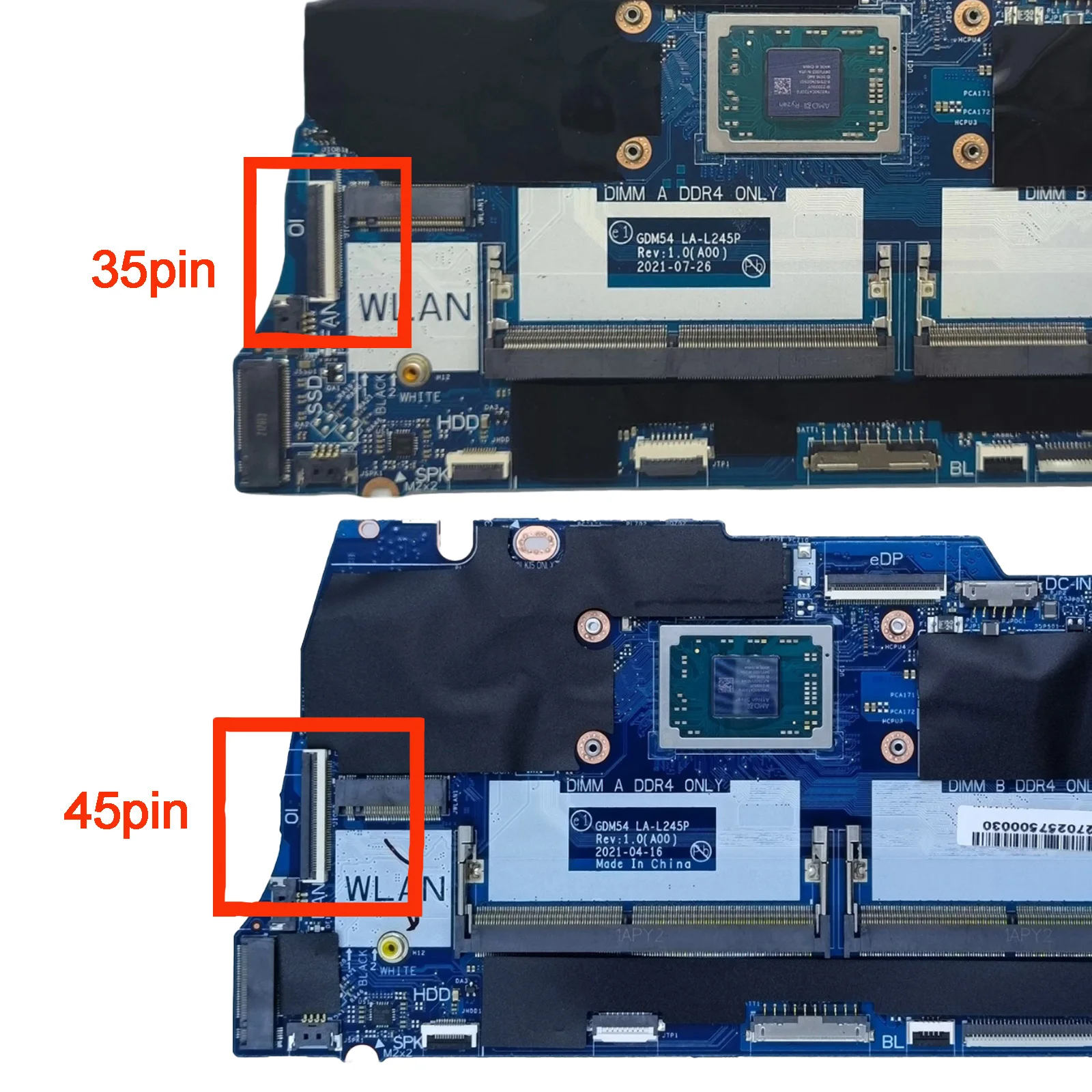 LA-L245P Motherboard for Dell Inspiron 15 3515 Laptop Mainboard Systemboard R3 R5 R7 Test OK
