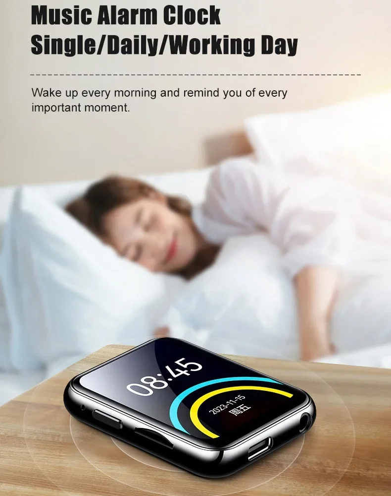 مشغل MP3 بلوتوث ، مكبر صوت الكاميرا ، مشغل موسيقى HiFi ، دعم جهاز Walkman ، فيديو ، راديو FM ، تسجيل ، كتاب E-book ، TF ، بطاقة SD