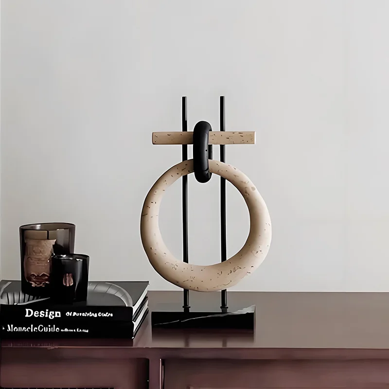 LMM Creative Simple Wabi Wind Geometric Buckle Ornament Advanced Desktop Ornament