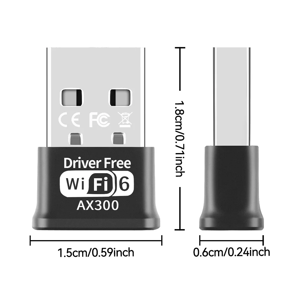 KEBIDUMEI Mini USB WIFI 6 Dongle Netzwerkkarte 2,4GHz Wi-Fi LAN-Adapter Treiberfrei für PC Laptop Windows 7 10 11 300M Empfänger – Detail 8