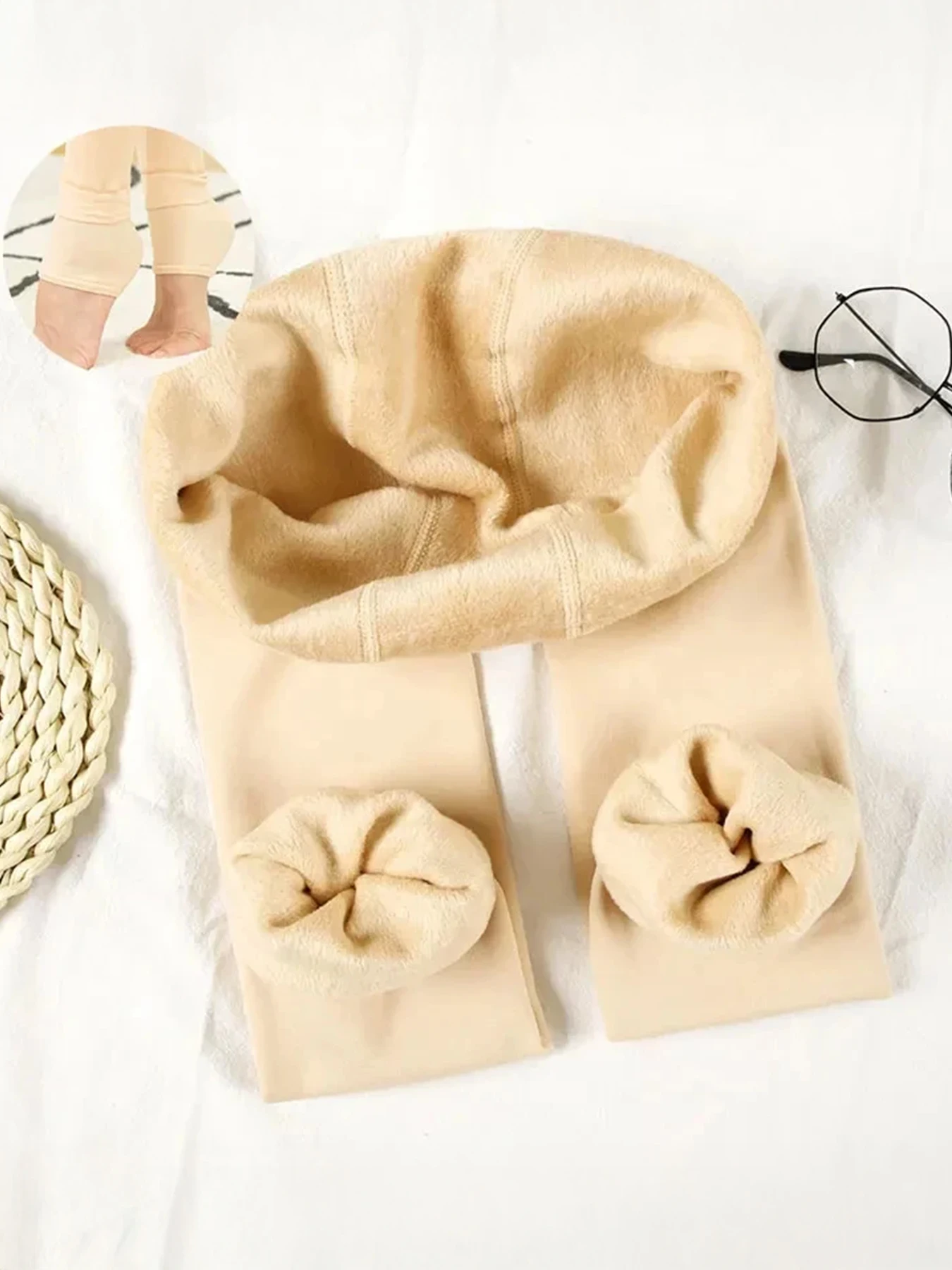 1Pc Winter And Autumn Women's Warmth-Keeping Base Layer Pants - Soft And Colorless Pure Color With Fleece Lnner Liner, Thick And