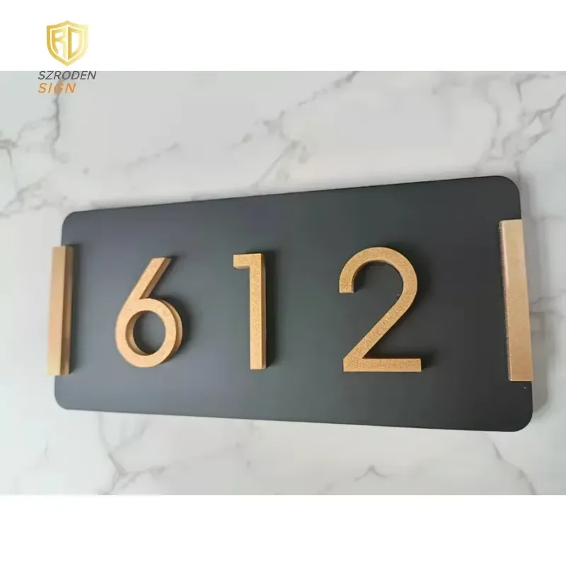 House Numbers Transformer Powered Address Sign LED Illuminated Indoor Metal Doorplate for Home Yard Street Car Taxi Park