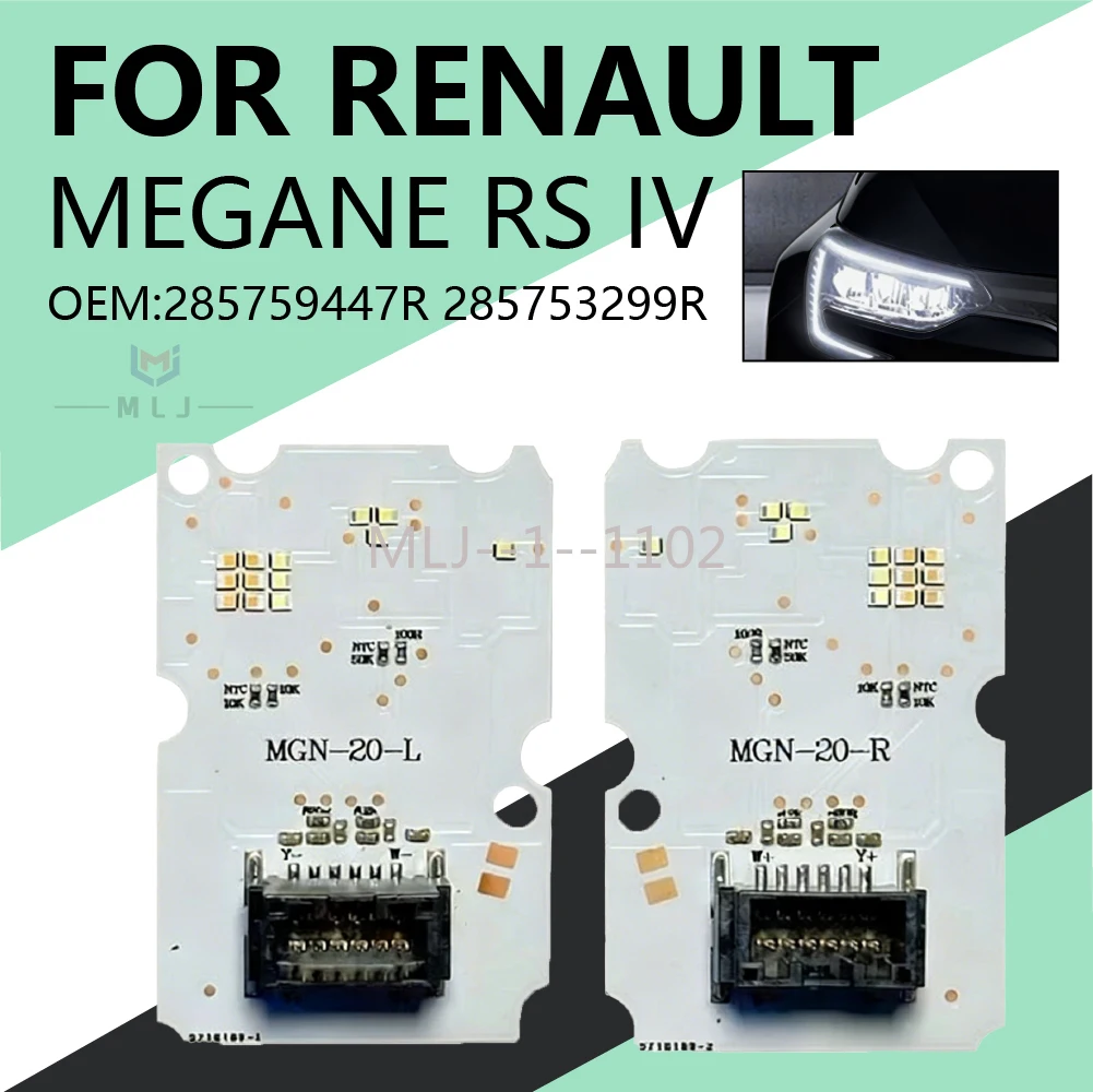 

NEW For facelift Renault Megane RS IV DRL LED daytime running lights LED board light replace OEM 285759447R 285753299R White
