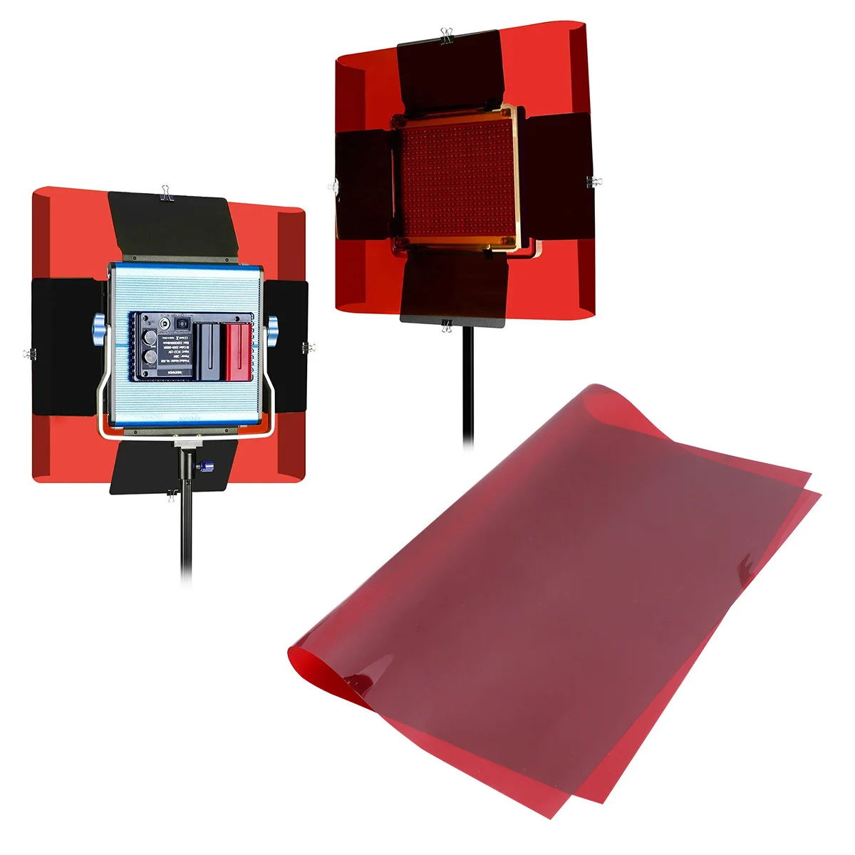 3 stks Diep Licht Fotografie Studio Flash Filters Kaarten Kleur Rode Kleur Filter Filter Gel Flash Gel Filters