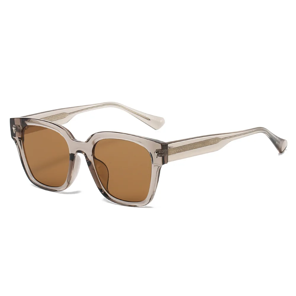 2025 جودة المعادن الأساسية مربع النظارات الشمسية النساء الكورية العلامة التجارية مصمم Tr90 أزياء للجنسين الرجال النظارات #6