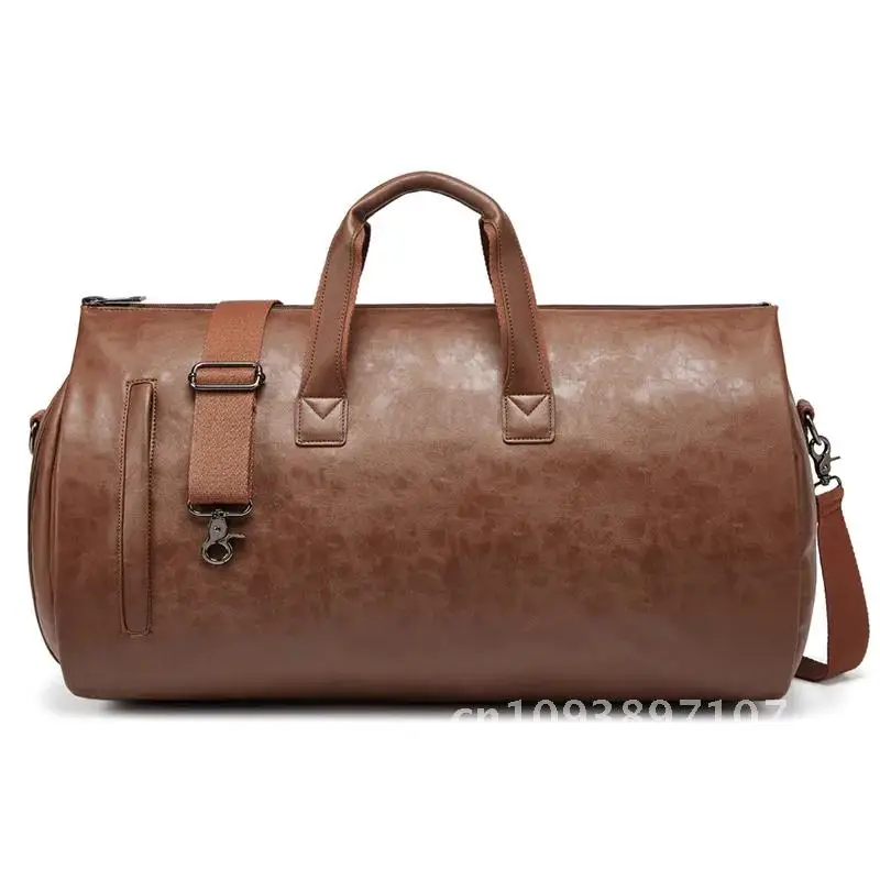 

Multifunction Leather Suit Storage Travel Bag Large Capacity Luggage Shoe Travel Female Men Male Bag Duffel Pocket With Handbag