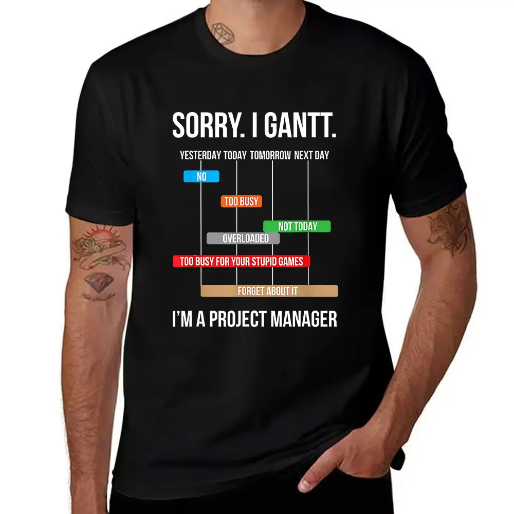 Men's Cotton Short Sleeve T-Shirt with Sarcastic Refusal Print, Casual Funny Tee for Daily Wear