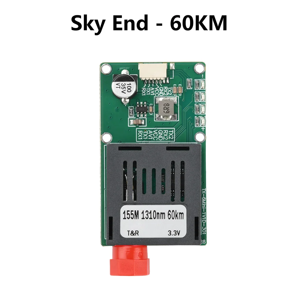 Sky/Earth TTL Optisches Transceiver-Modul DC 5,5-26V FC RX/TX/AV/VCC/GND-Schnittstelle für Drohnen TTL-zu-Glasfaser-Modul – Detail 18
