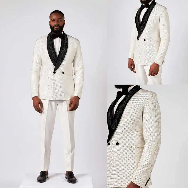 Men's Suits Tailored One Piece Beads Blazer Peaked Lapel One Button Sparkly Wedding Slim Fit Diamonds Custom Made Plus Size