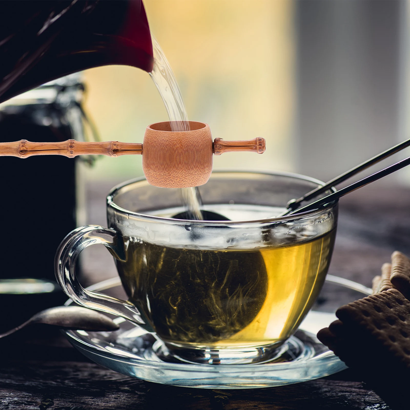 

1pc Bamboo Infuser Premium Eco-Friendly Strainer Replacement For Plastic Filter Chinese Kung Fu Accessory Ceremony