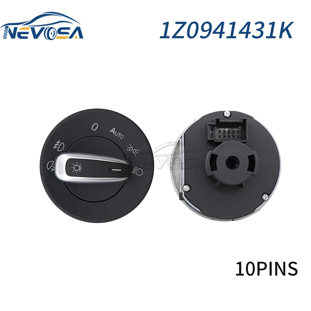 NEVOSA 1Z0941431K 1Z0 941 431 K Headlight Fog Lamp Control Switch For Skoda Octavia II 2004-2013 10 PINS