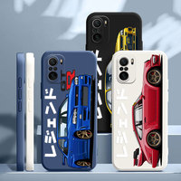 JDM Cartoon Sports Car GTRs Liquid Case For Xiaomi Poco F5 Pro X4 X5 Pro X3 NFC X6 M3 M4 Pro M5 F3 F4 M6 Shockproof Phone Cover