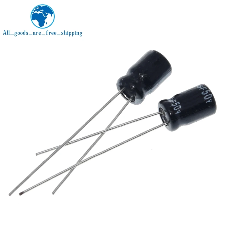 TZT 50PCS คุณภาพสูง50V10UF 5*7มม.10UF 50V 5*7ตัวเก็บประจุไฟฟ้าอิเล็กโทรไลต์